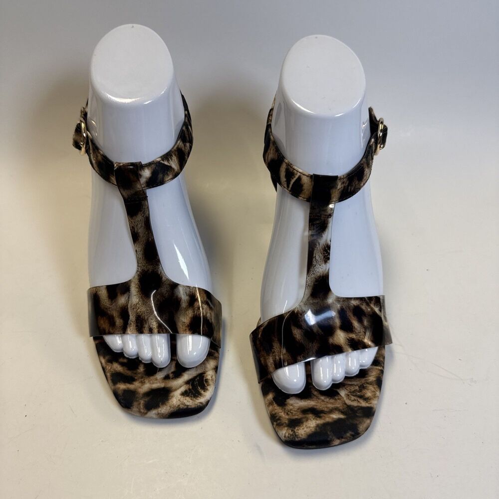 Impo Leopard Dress Sandals Size 6.5M Nellia Heels Memory Foam